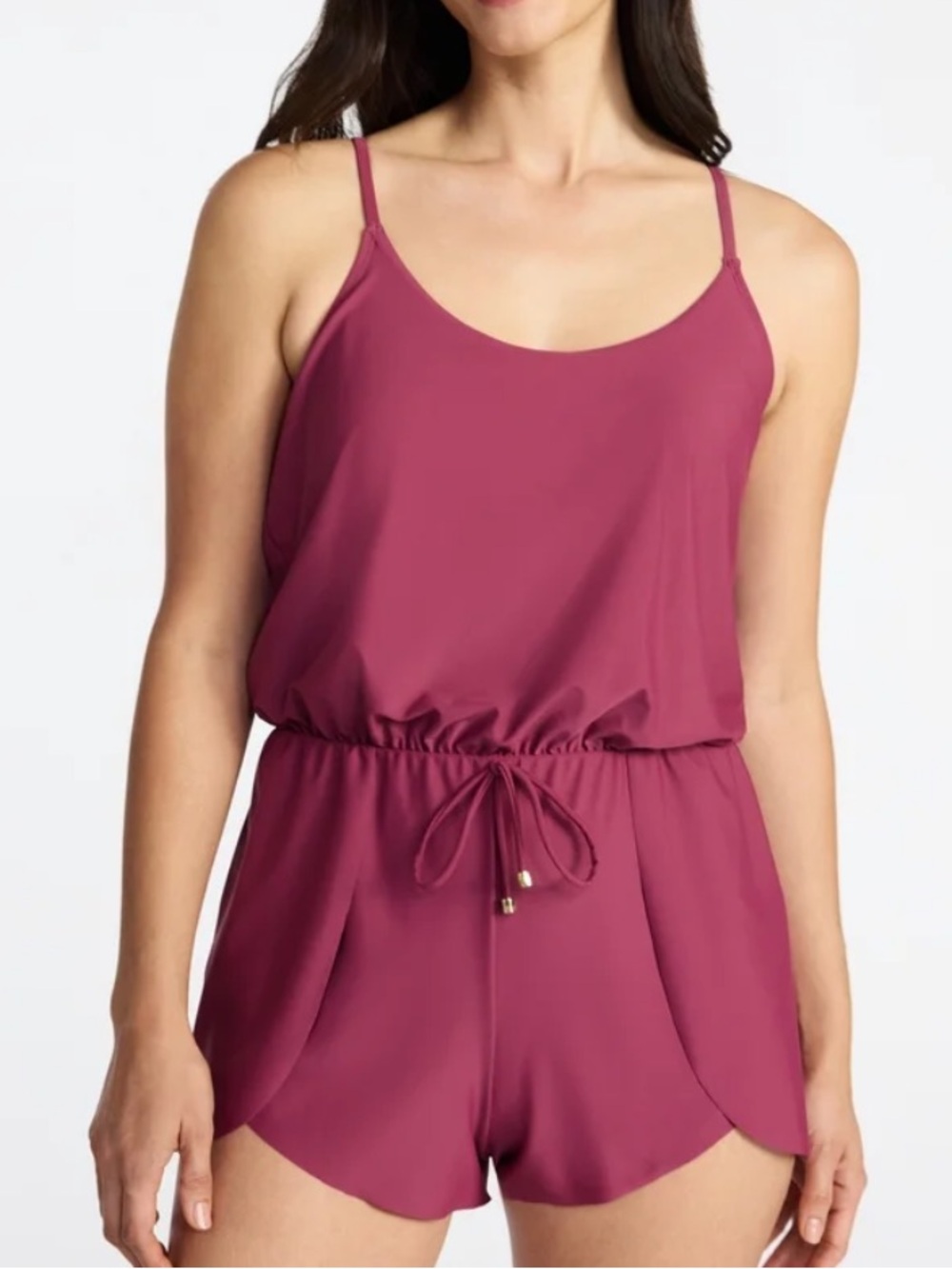 Swimsuit Time and Tru Raspberry Pink Spaghetti Strap Romper lined new
